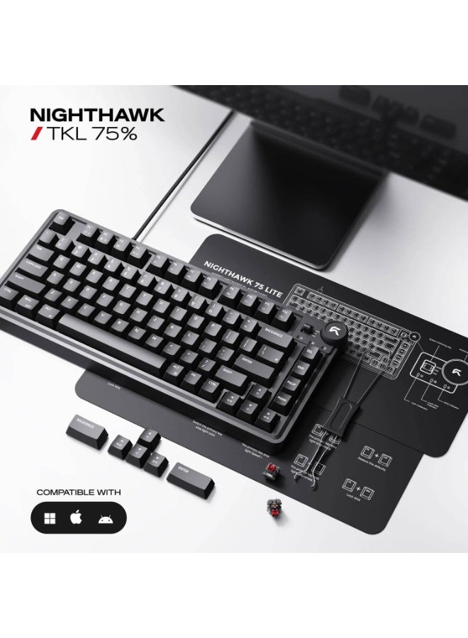 سايبيرت لوحة مفاتيح الألعاب السلكية Cybeart Nighthawk 75 Lite - TKL RGB - أسود - Image 2